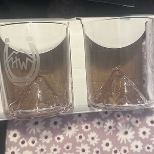 Clear Glass Mountain-Base Tumbler - Set of 2